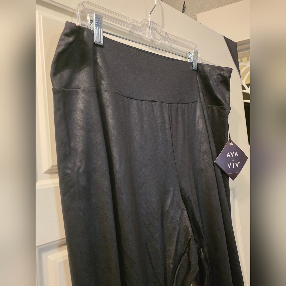 Ava & Viv Faux Leather High Waist Leggings - Picture 3 of 6